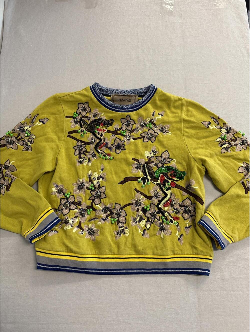 TheUgly Girl Indian Yellow Sweater Womens - Tree Frog - L